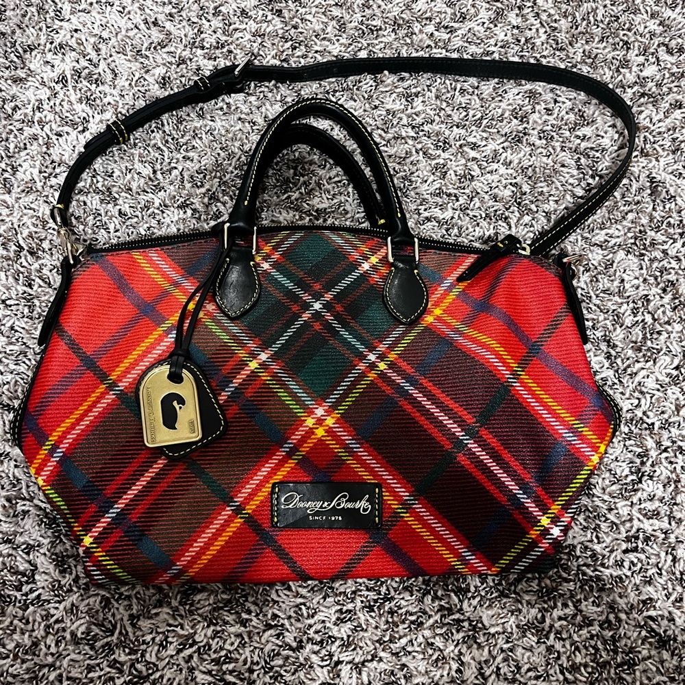 Dooney & Bourke Red and Black Plaid Satchel